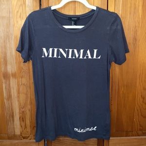 5/$25 🎆 EUC Forever 21 Grey “Minimal” Graphic Tee, Size Small